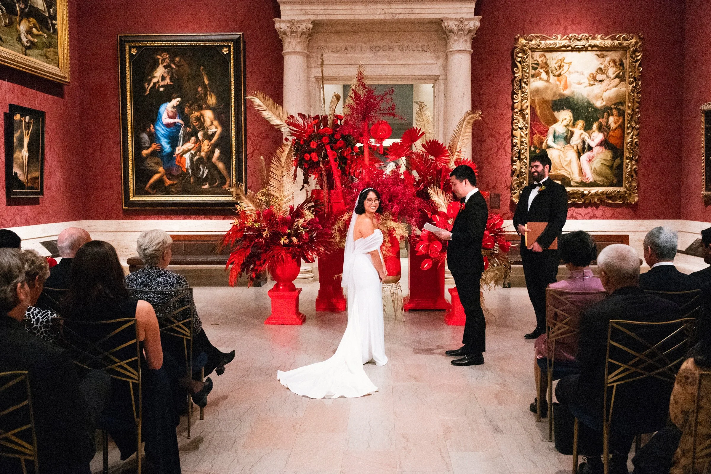 Luxury wedding at the MFA, Boston - Ceremony with art