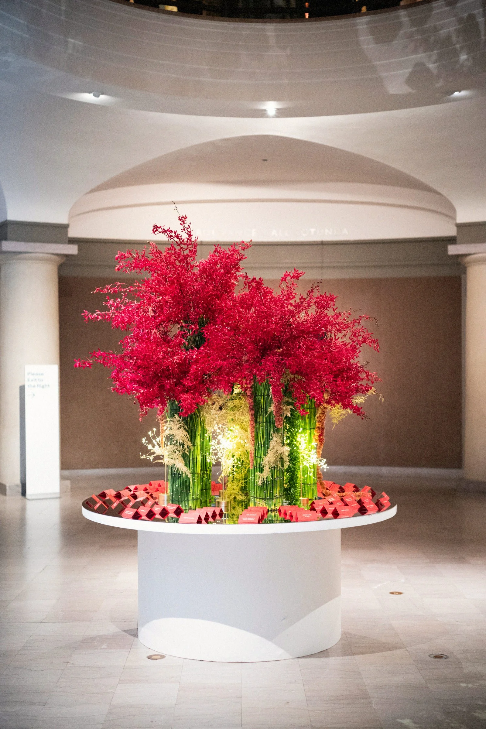 Luxury wedding at the MFA, Boston - Floral & gift table