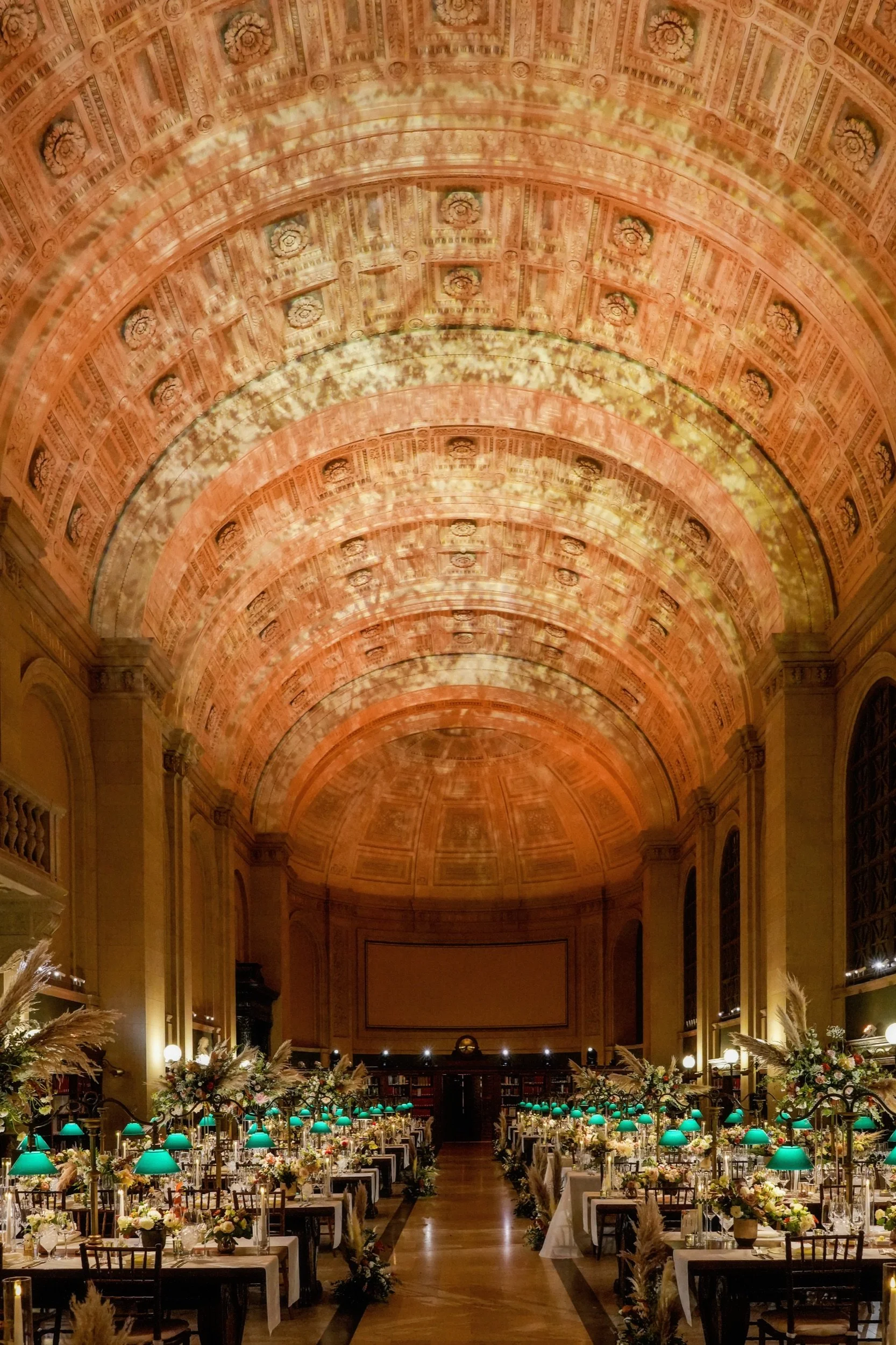 Wedding ceremony layout at the Boston Public Library