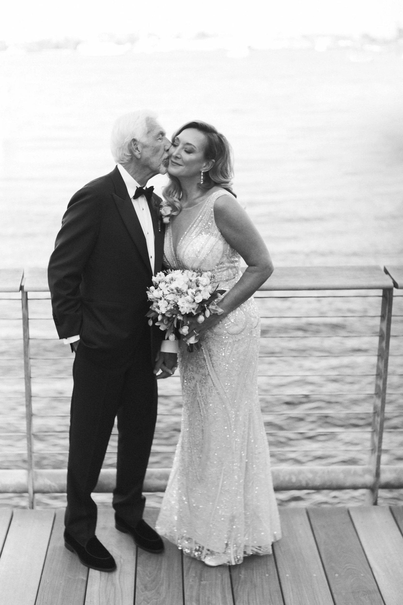 Wedding ICA Boston - Couple by the water