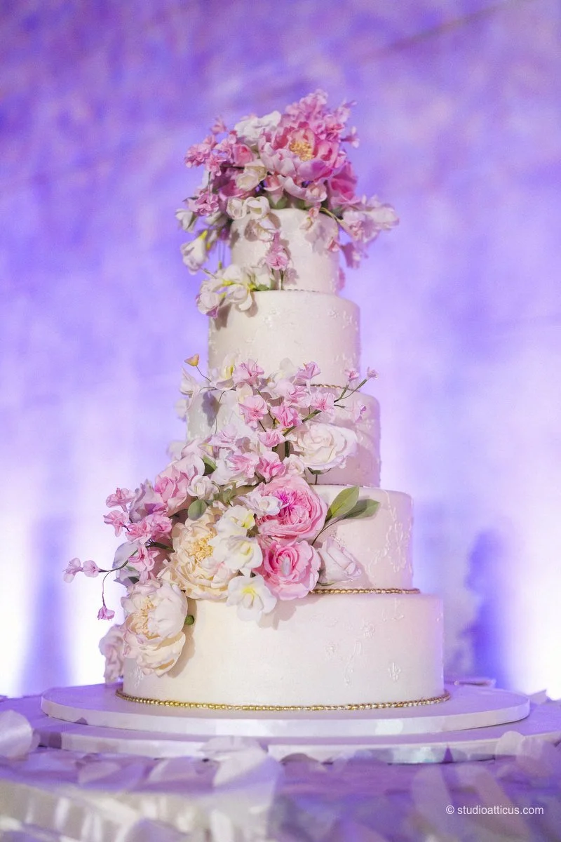 Luxury wedding at the MFA, Boston - five tier cake