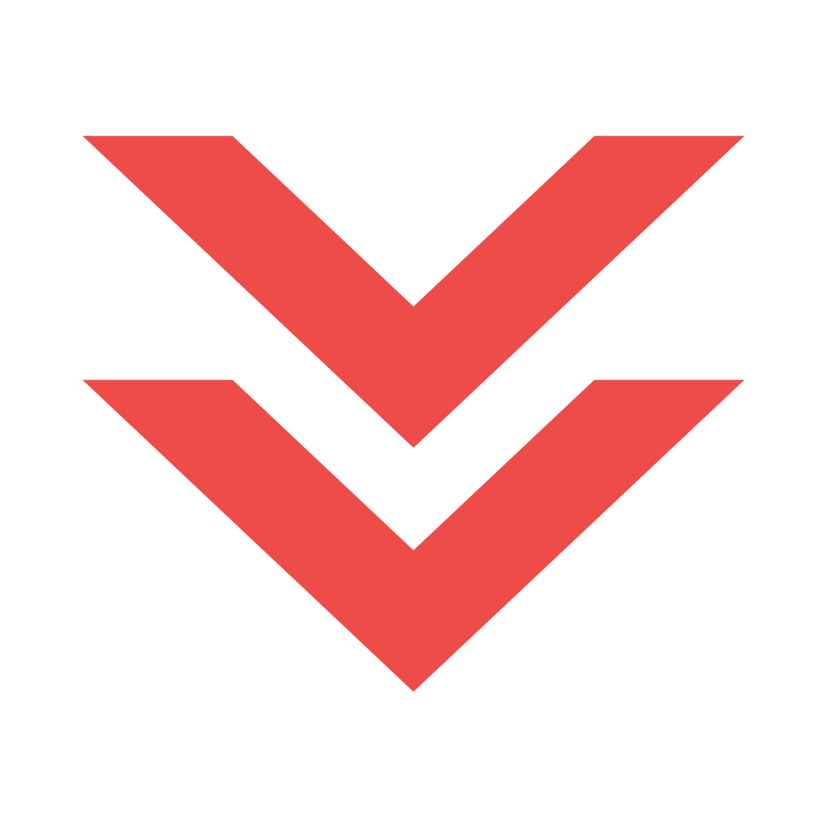 Red and black chevron logo with three downward pointing chevrons stacked vertically.