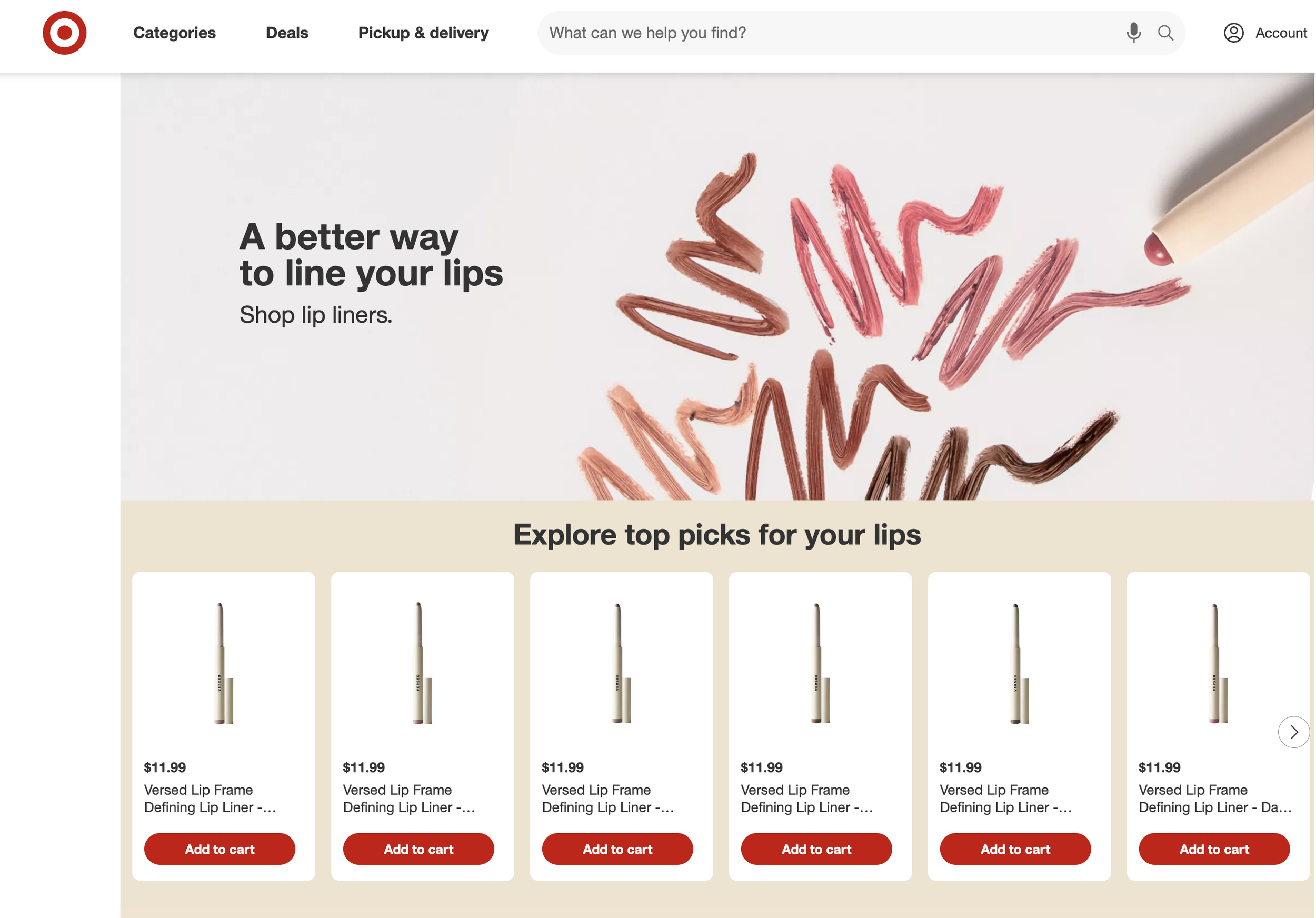 Versed | Target Brand Landing Page Banner