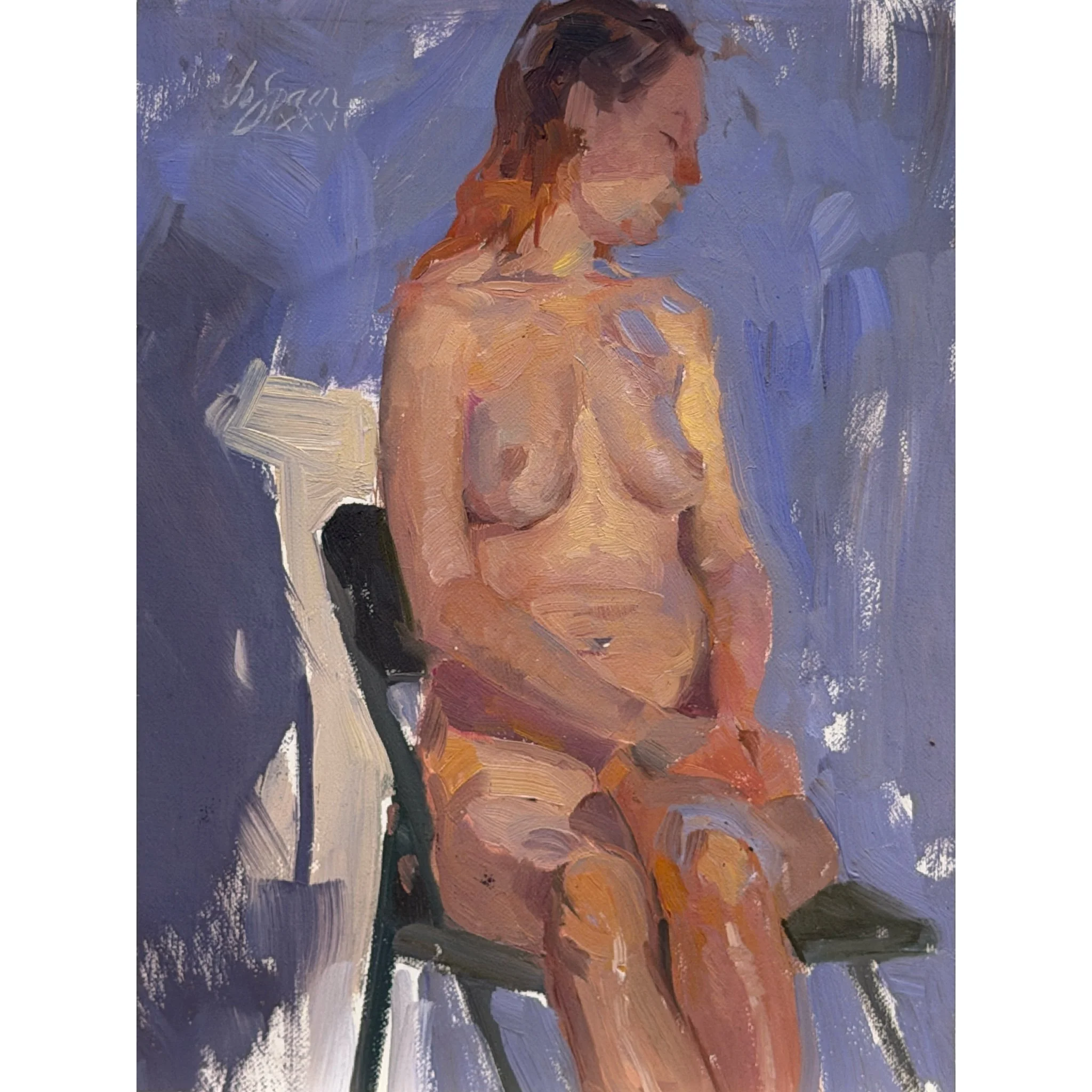 Seated Nude on Folding Chair