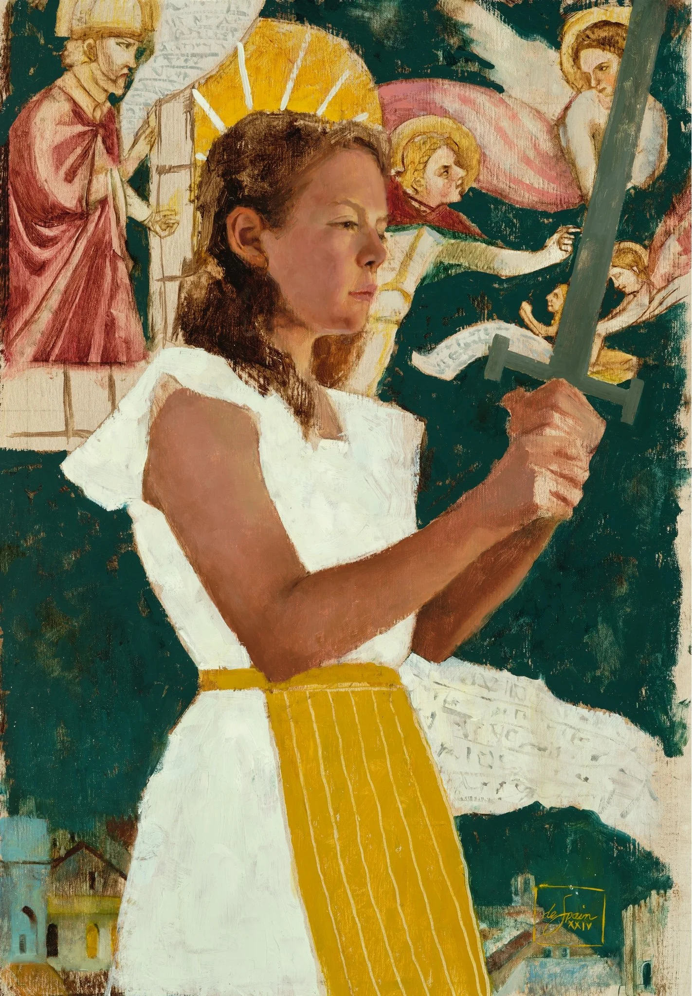 "Joan of Arc", Oil on Linen, 14 x 19in, AVAILABLE through Compass Gallery, Provo, UT