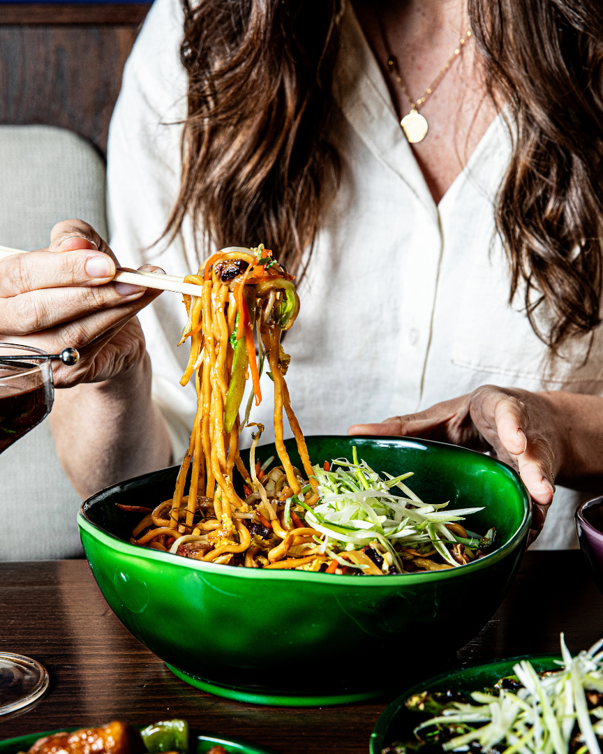 Beautiful South Chinese Lo Mein Noodles, Vegan at Beautiful South by Kwei Fei in downtown Charleston, South Carolina