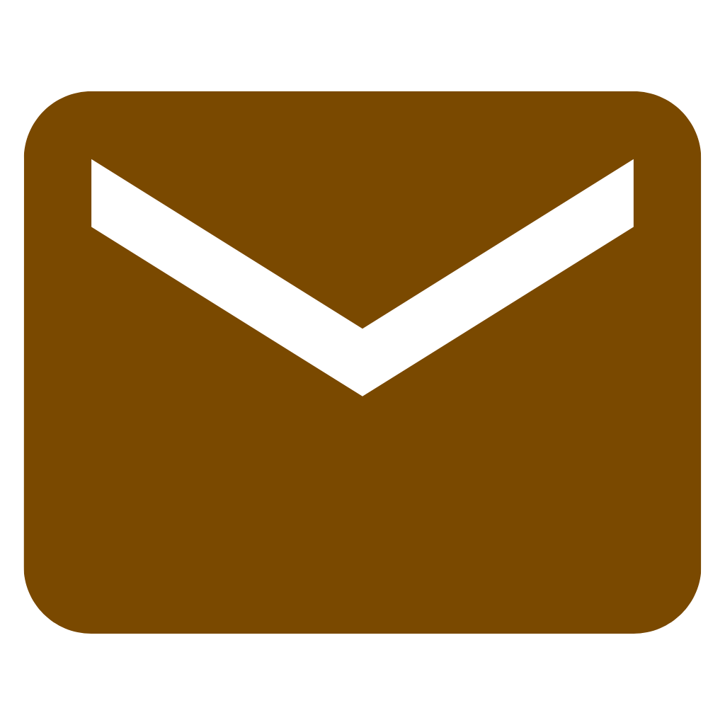 A brown square icon with a black downward pointing chevron symbol in the center.