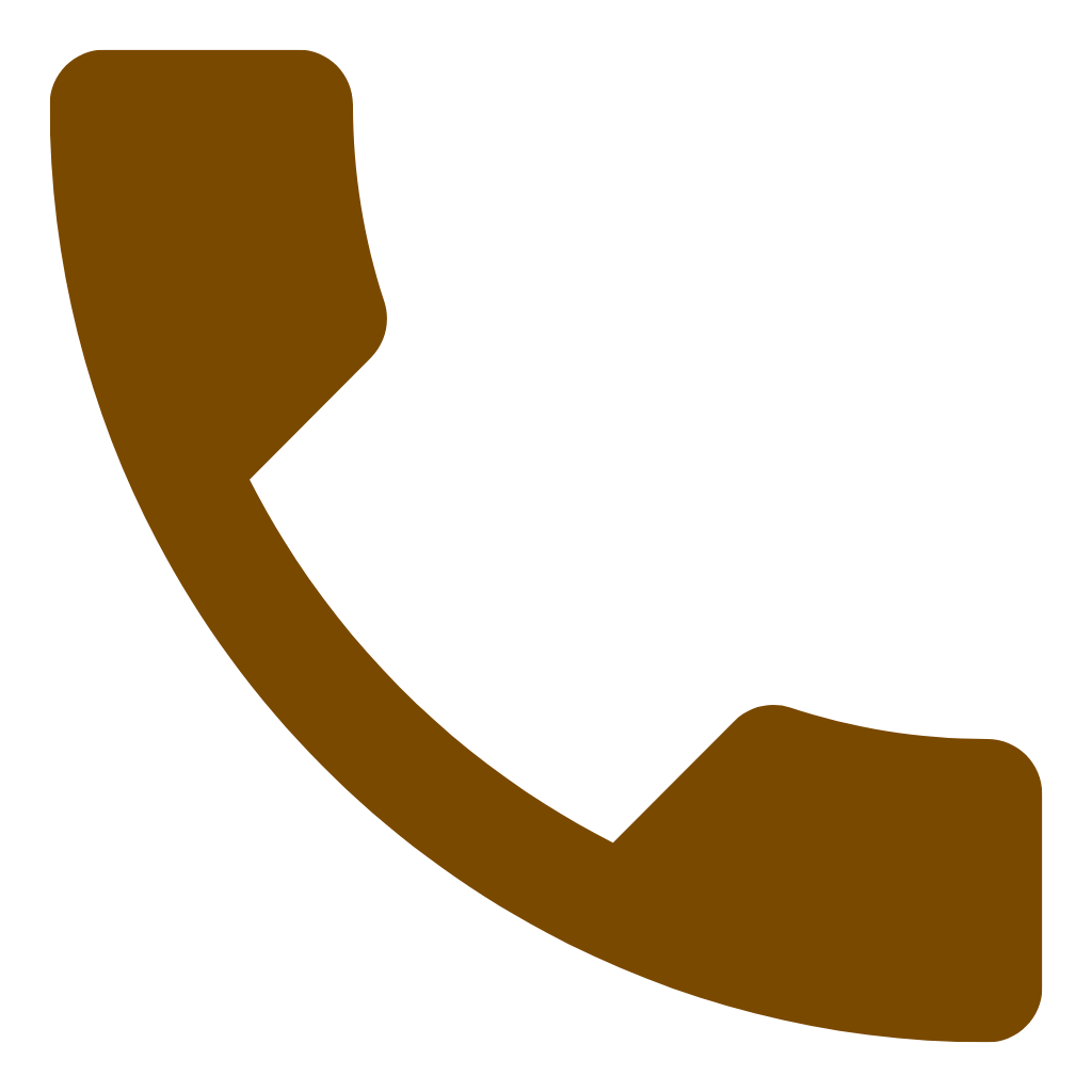 Icon of a brown telephone receiver, curved, indicating a phone call.