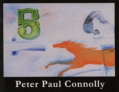 A book cover featuring a large green number 5, a person in a backbend pose in blue tones, and a running orange fox on a snowy background.