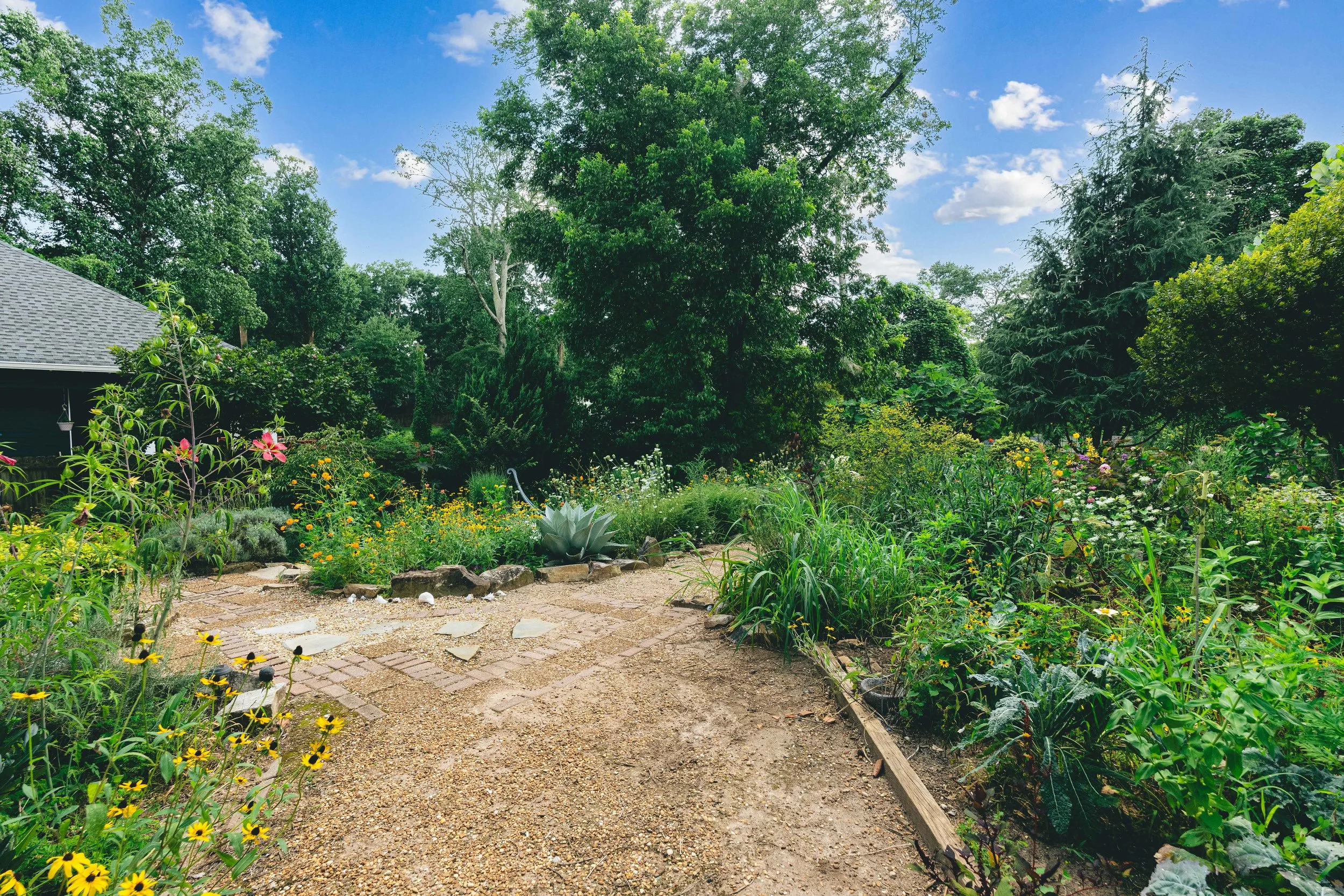 Multiple landscaped garden paths