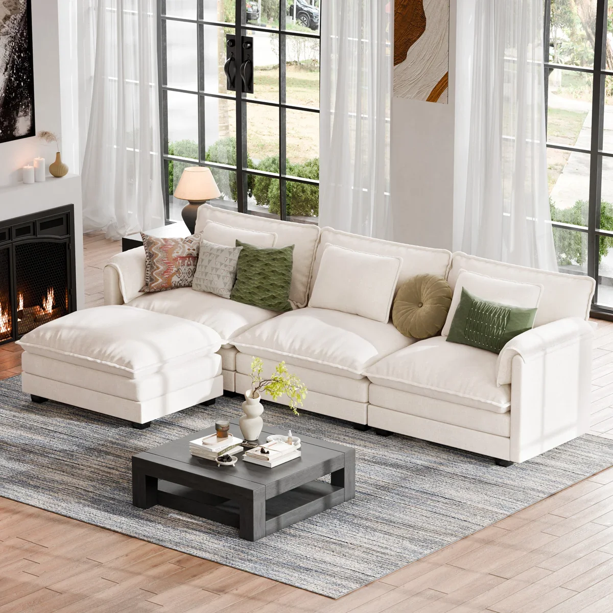 4-Piece+115''+Reversible+Modern+Upholstered+L-Shape+Sectional+Sofa+With+Ottoman-+Premium+Fabric-118040550.webp