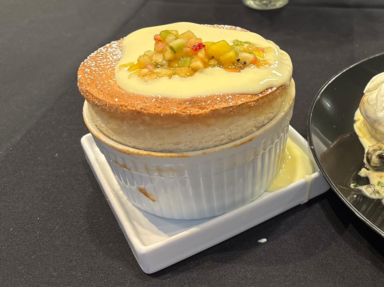 Passion Fruit Soufflé w/ Fruit Salsa