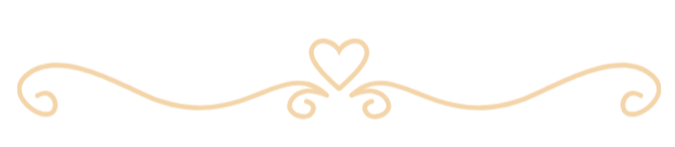 Decorative beige swirl with a heart in the center on a black background