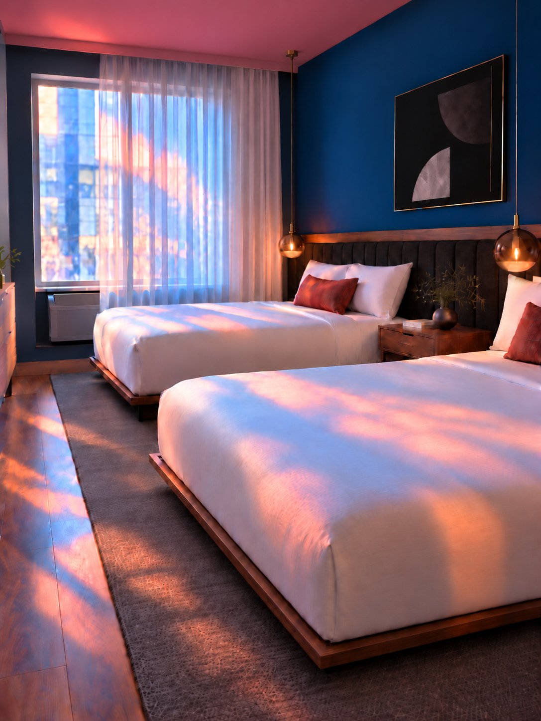 Sunset Glow in a Pink-Ceiling Hotel Room.jpg