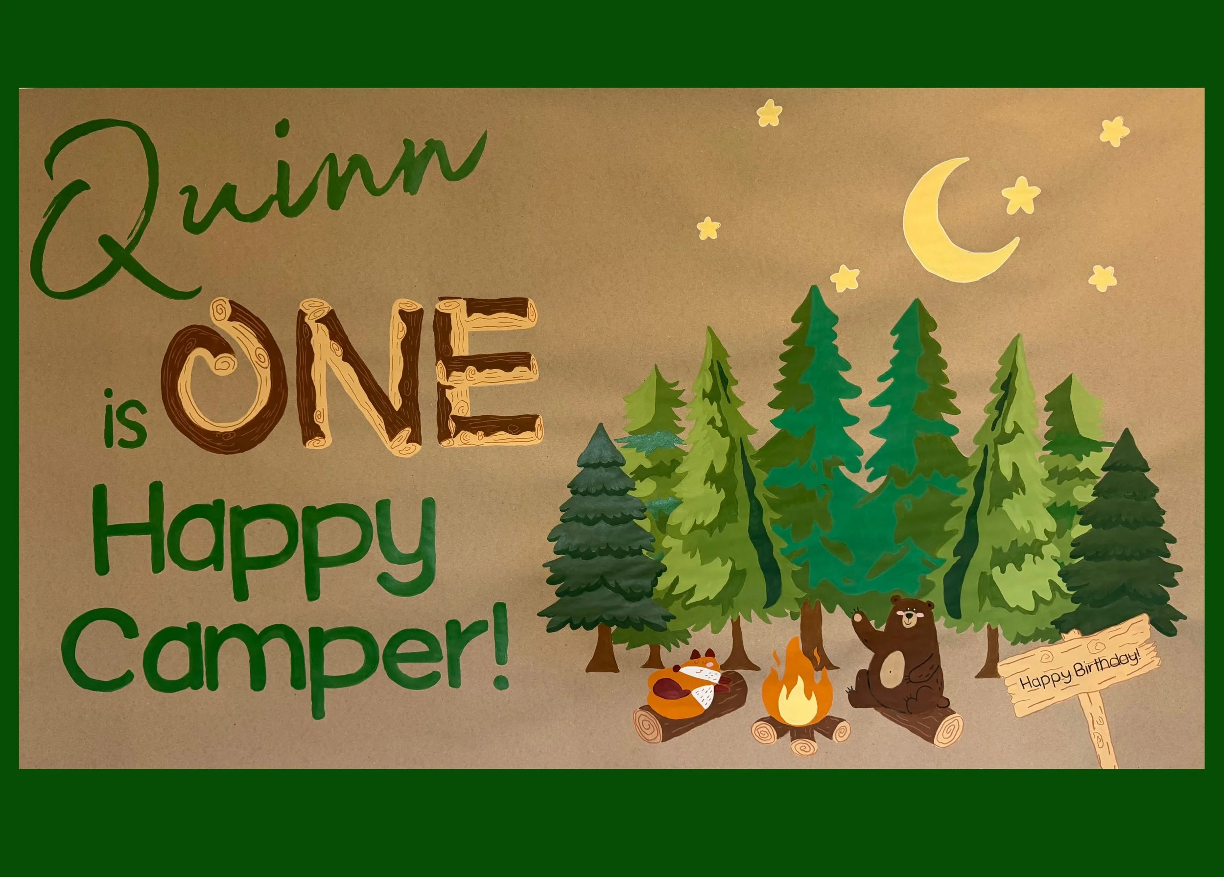 Another day another cute banner for a birthday! 🌲 🐻