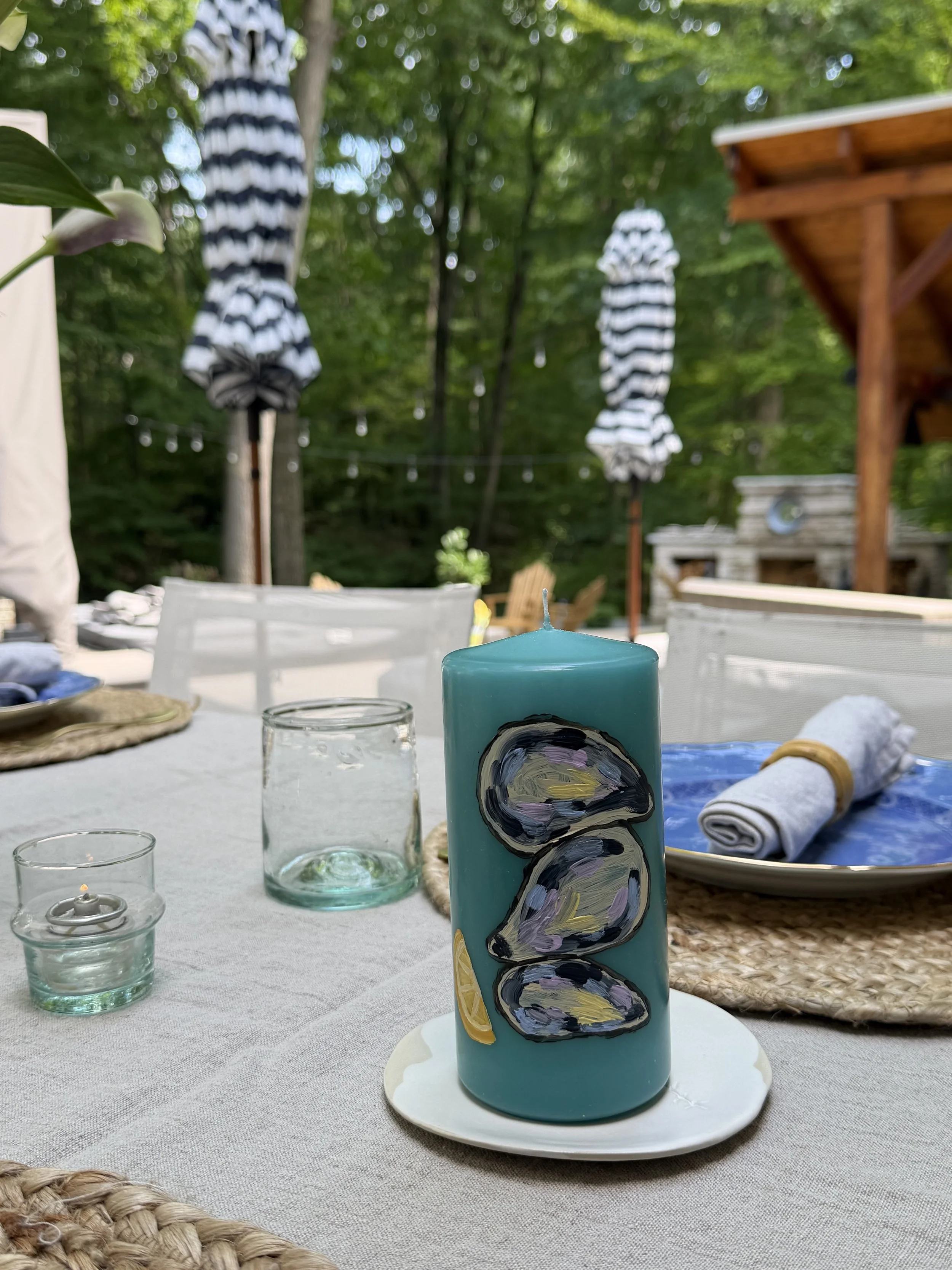 Oyster Pillar Candle