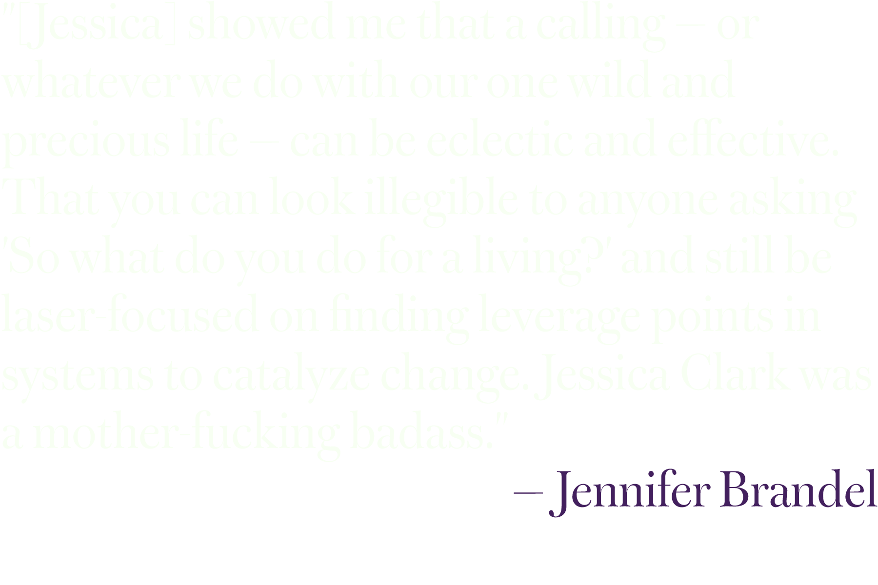 Quote by Jennifer Brande in white text on a black background, discussing living authentically and not caring about others' judgments.