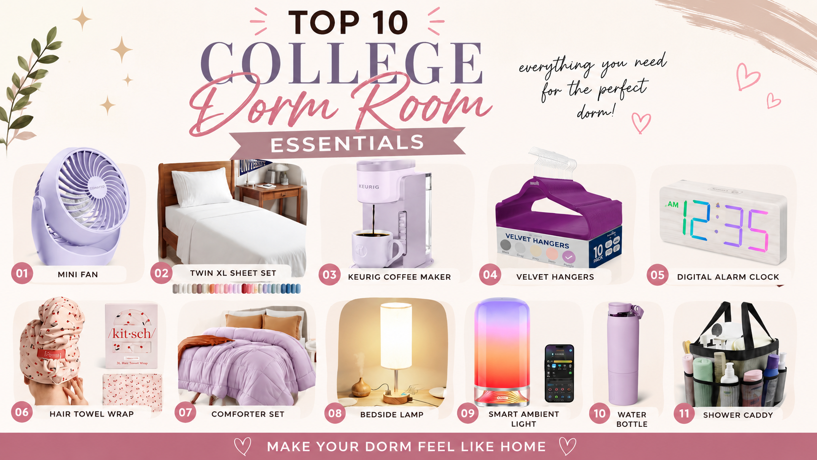 Top 10 college dorm room essentials