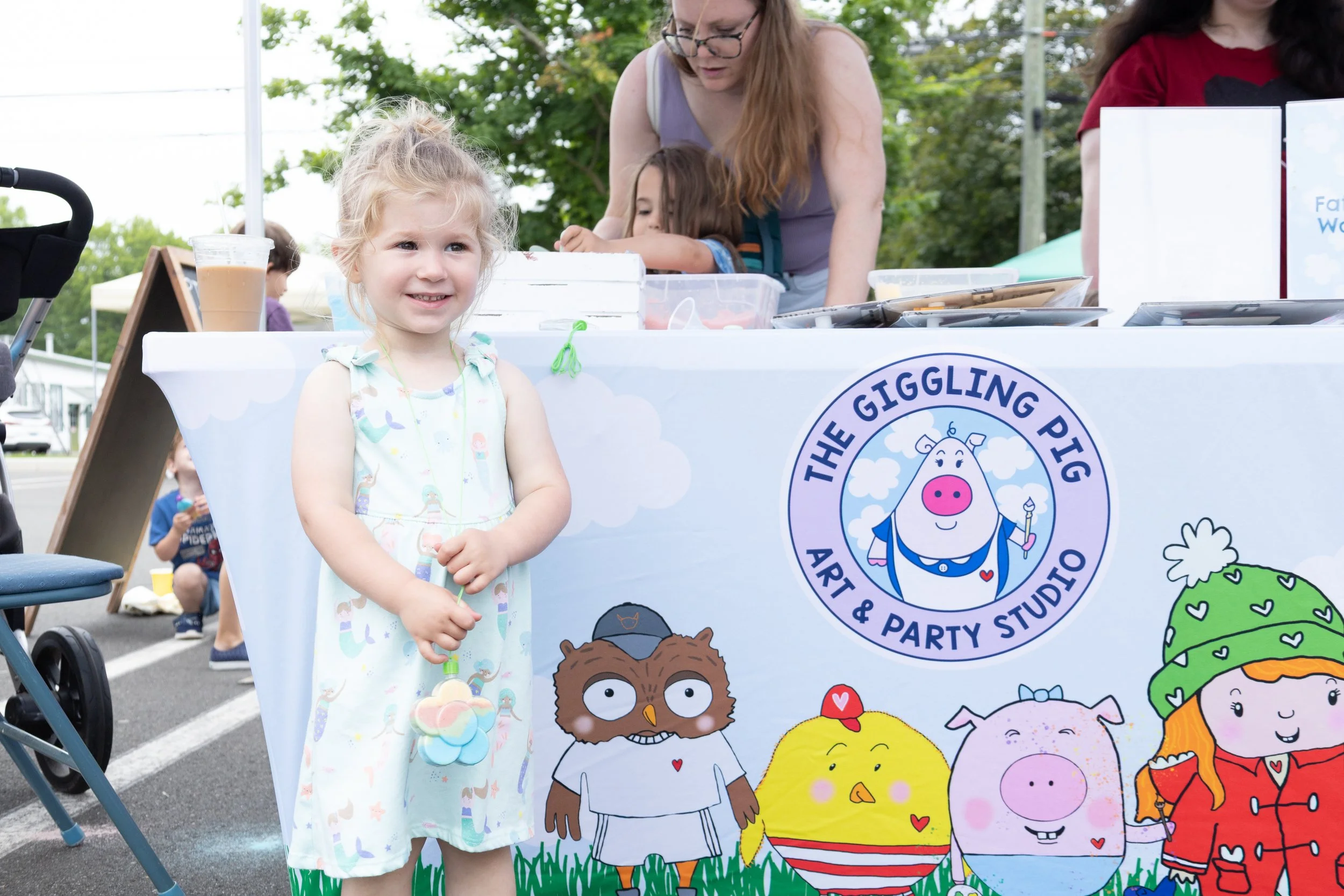 Children's Market event on July 18 and August 29 from 8:30am–12:30pm at the Downtown Milford Farmers Market run by the Downtown Milford Business Association in Milford, CT. Families enjoying youth activities, arts and crafts, storytelling and vendors