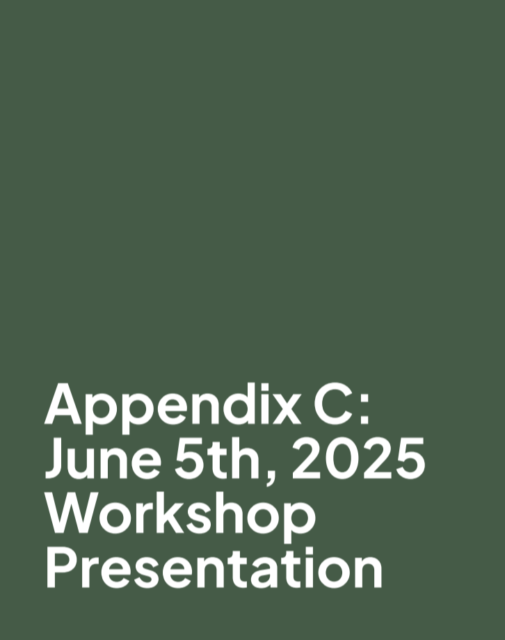 Appendix C: June 5, 2025 Workshop Presentation