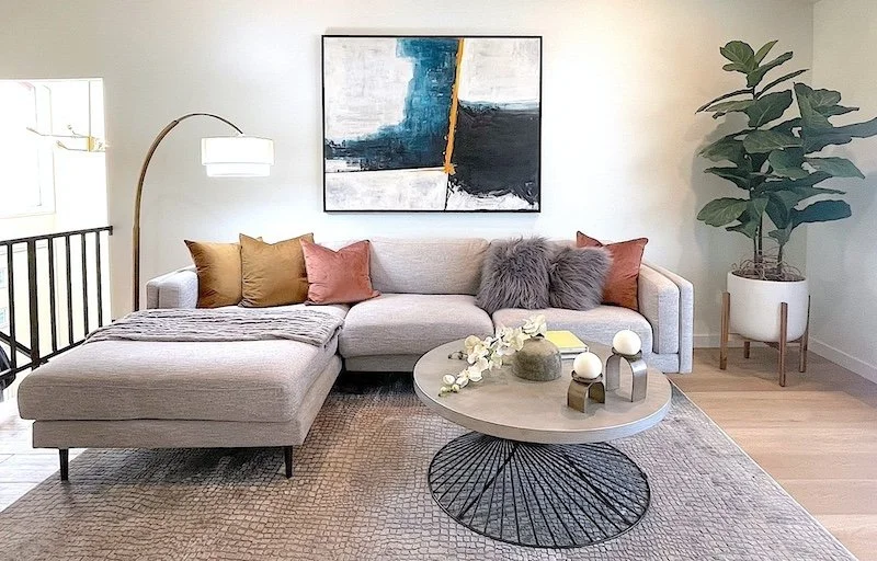 Luxury home staging living room in Palm Springs, CA 