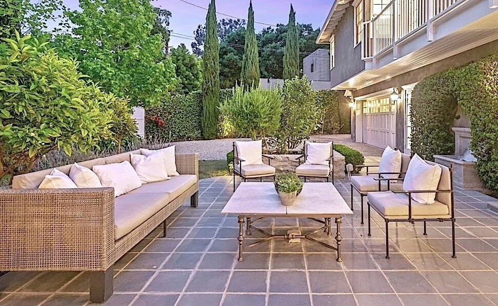 Contemporary outdoor staging staged for a luxury home in Santa Monica, CA