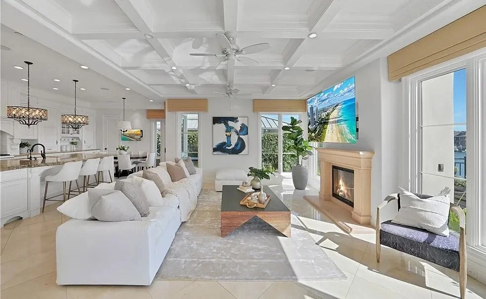 Coastal home staging for a luxury home in Huntington Beach Harbor California