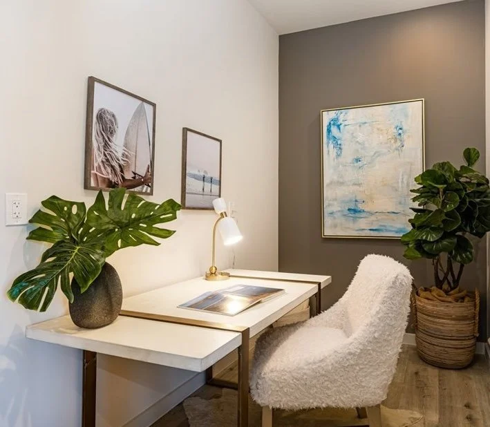 Luxury home staging office for a listing in Huntington Beach, CA