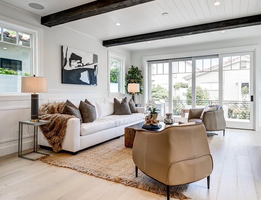 Luxury modern living room staging for a property listed for sale 