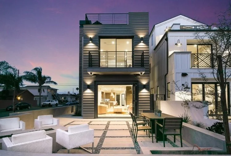 Modern luxury multi-story home staged for a home in Huntington Beach, CA
