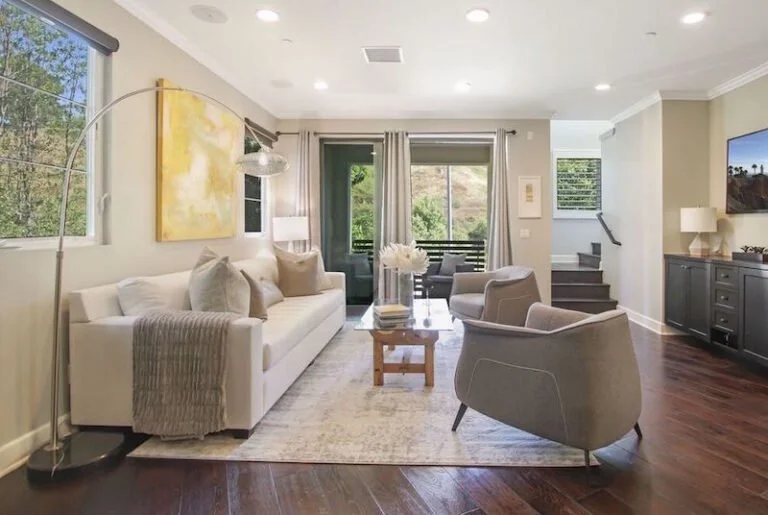 Modern living home staged for an agent's listing in Southern California