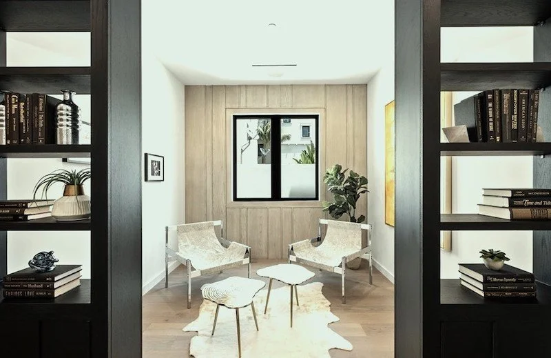 Modern living room staging for a property for sale in Huntington Beach, Ca