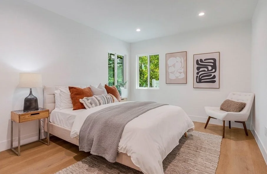 Van Nuys home staging bedroom for a home for sale for a listing