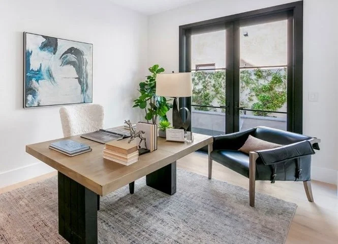 Luxury Modern home staging office for a property's listing for sale in Huntington Beach, California
