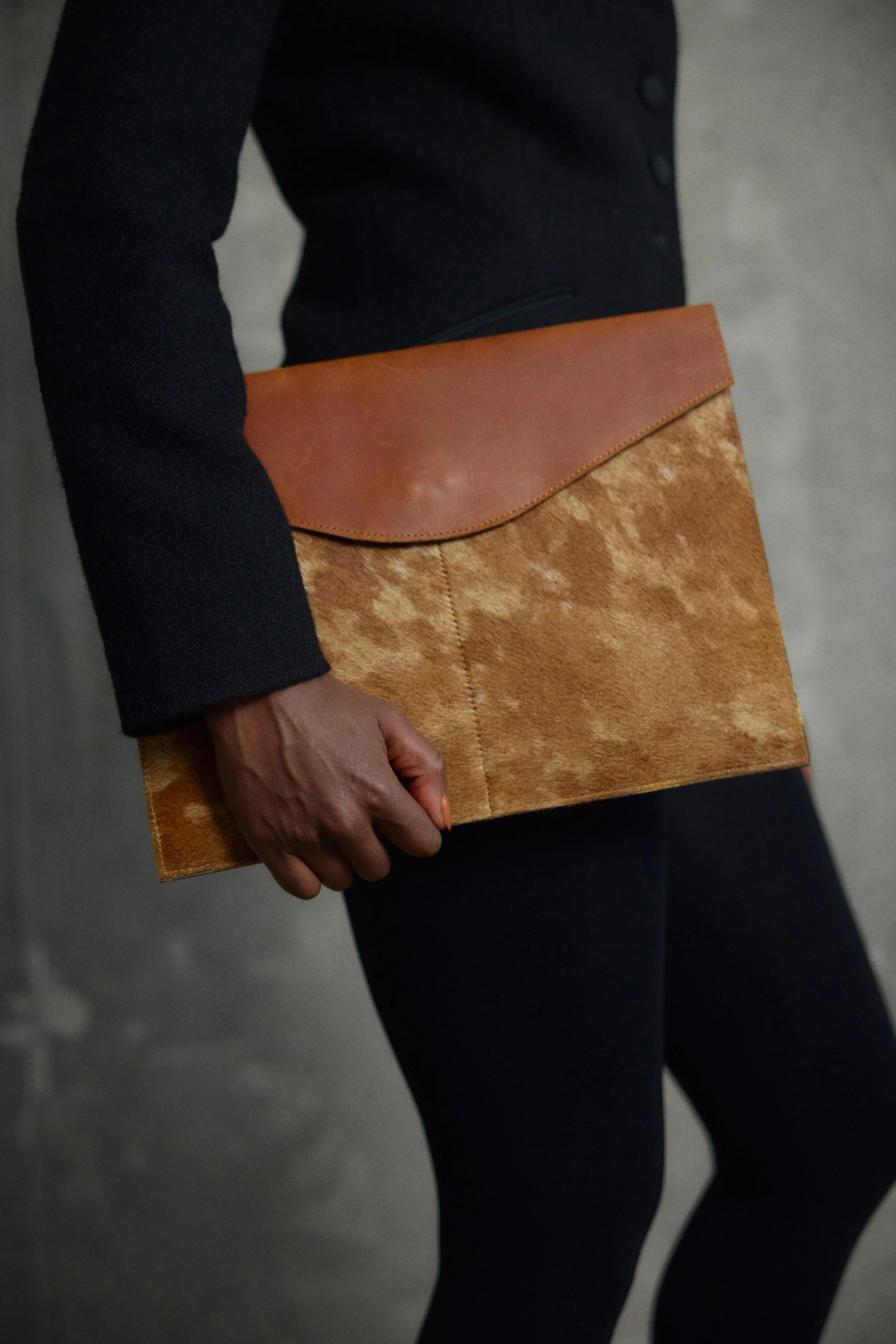 Cowhide laptop sleeve