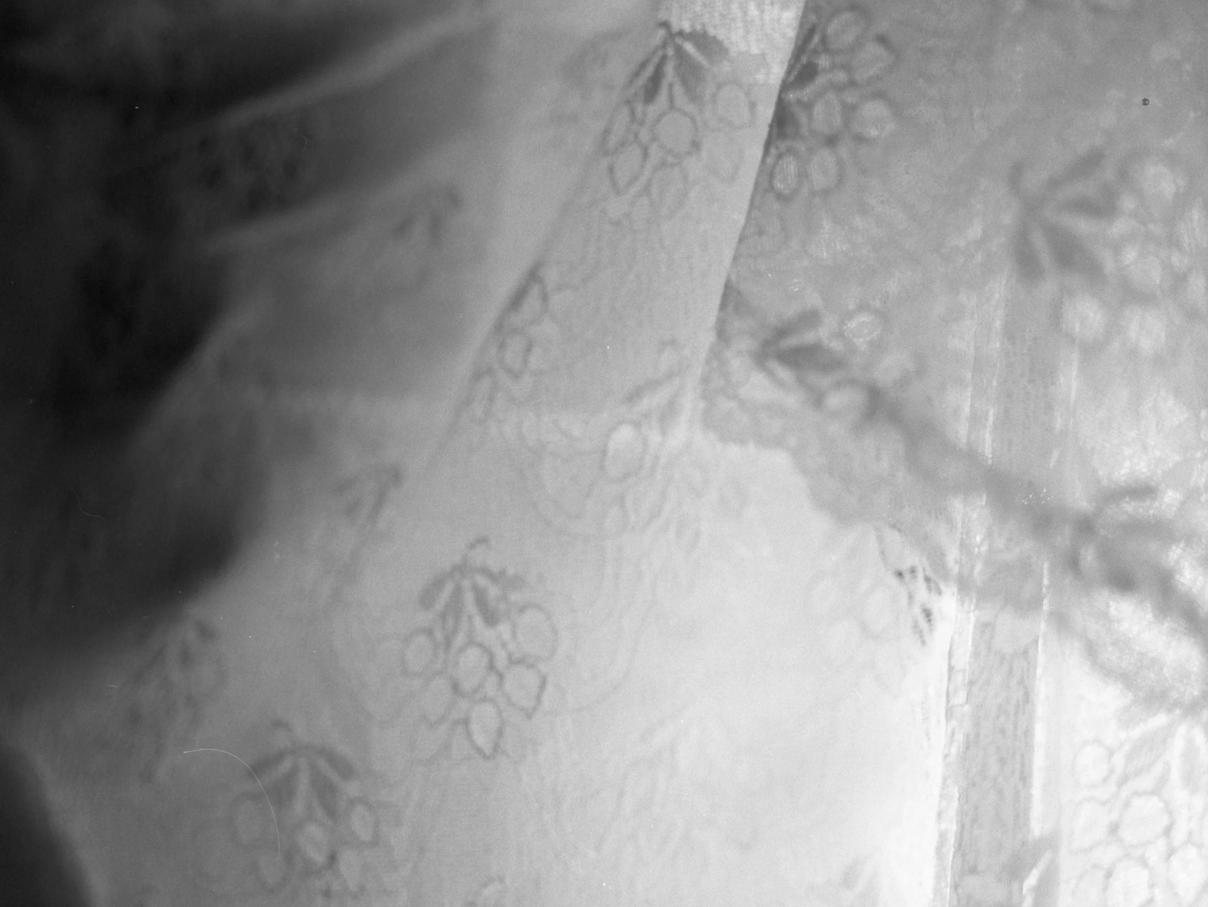 A close-up of a partially visible tattoo featuring a circular floral design on light skin.