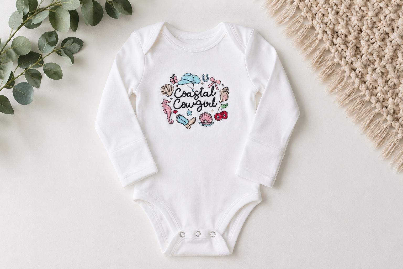 Costal Cowgirl baby onesie