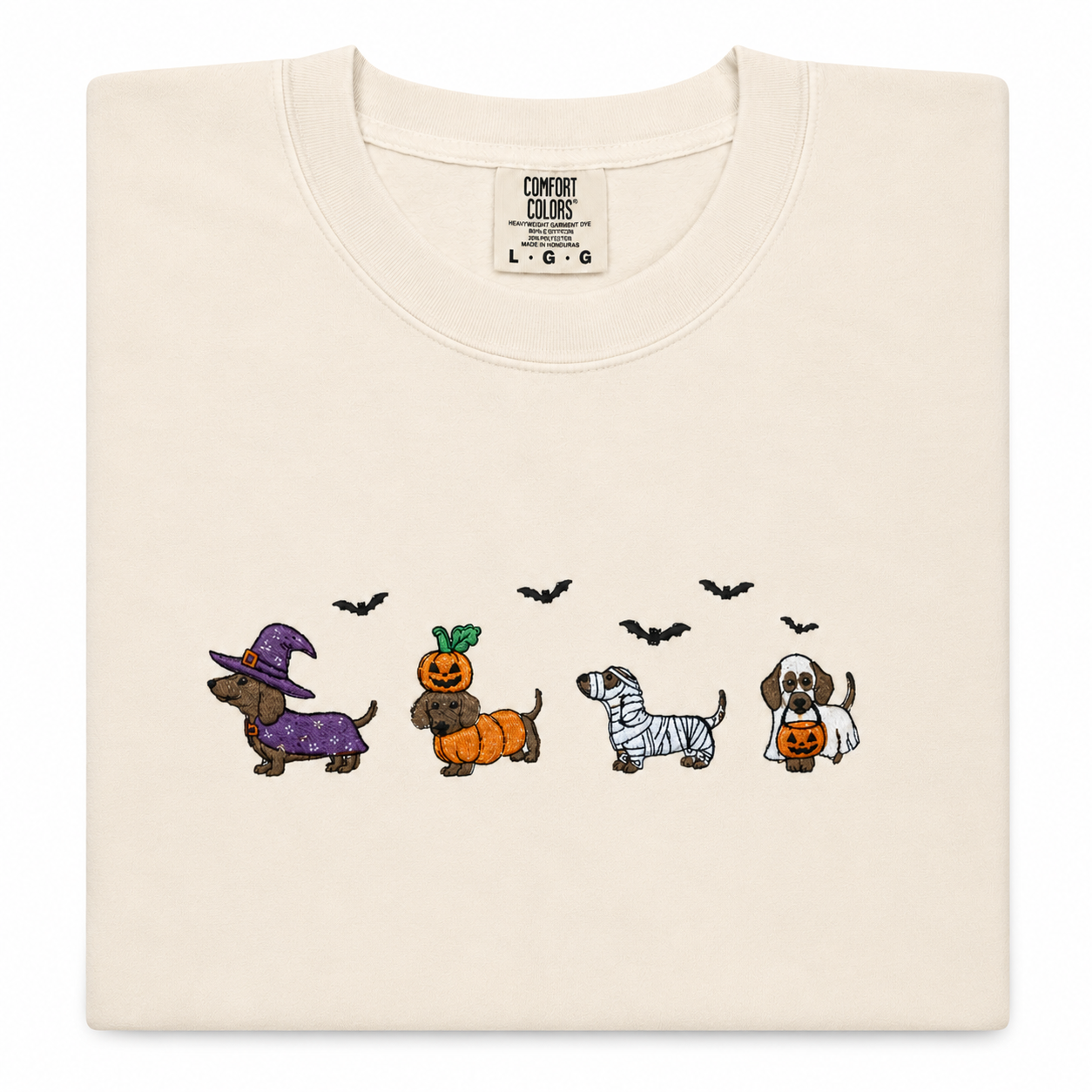 Embroidered Dachshund Halloween sweatshirt