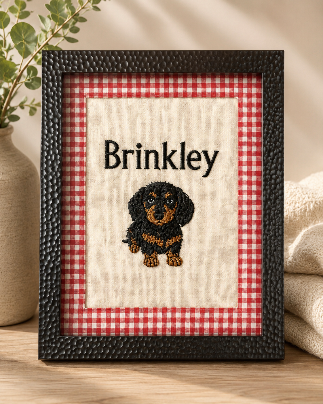 Custom Embroidered pet frame