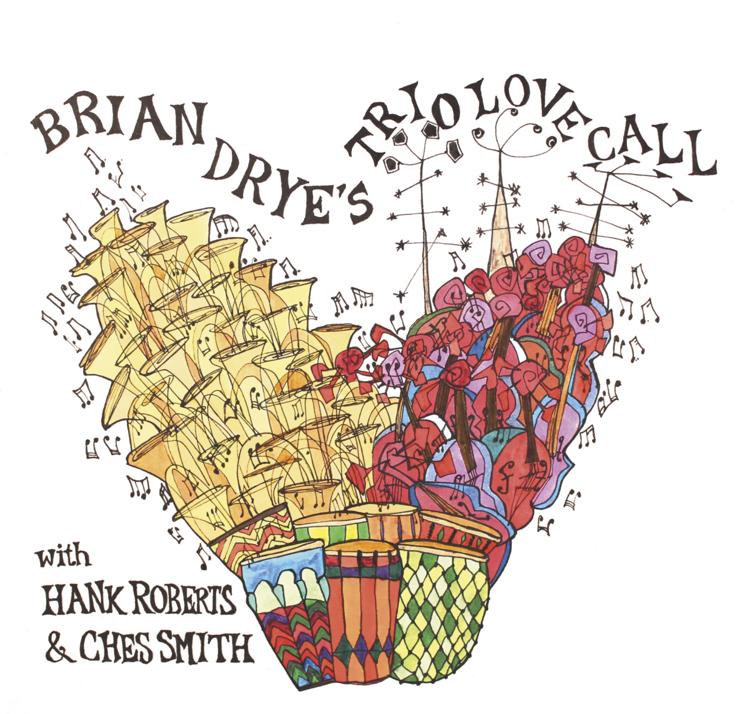 Colorful hand-drawn illustration of an ice cream cone with multiple scoops, surrounded by musical notes, with the song title "Brian Is Drivin' You Crazy" written in black, whimsical font at the top.