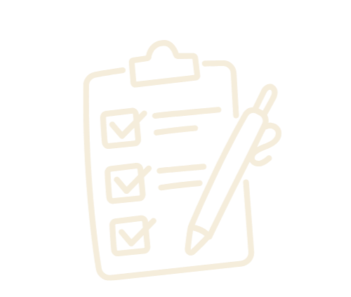 Checklist on clipboard with a pen