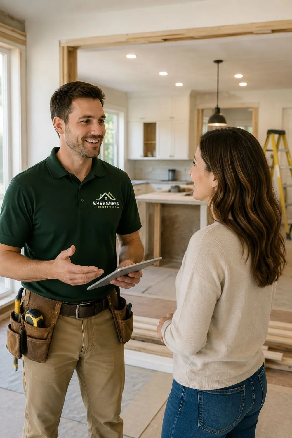 Image of a happy customer of a home remodeling company