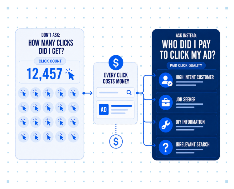 An image showing that it is not about how many clicks you got but who clicked