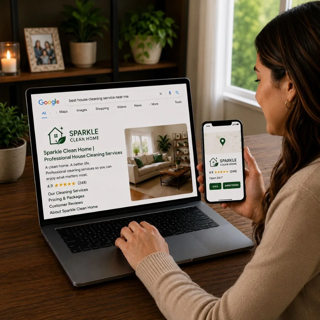 Image of a customer shopping for a cleaning company