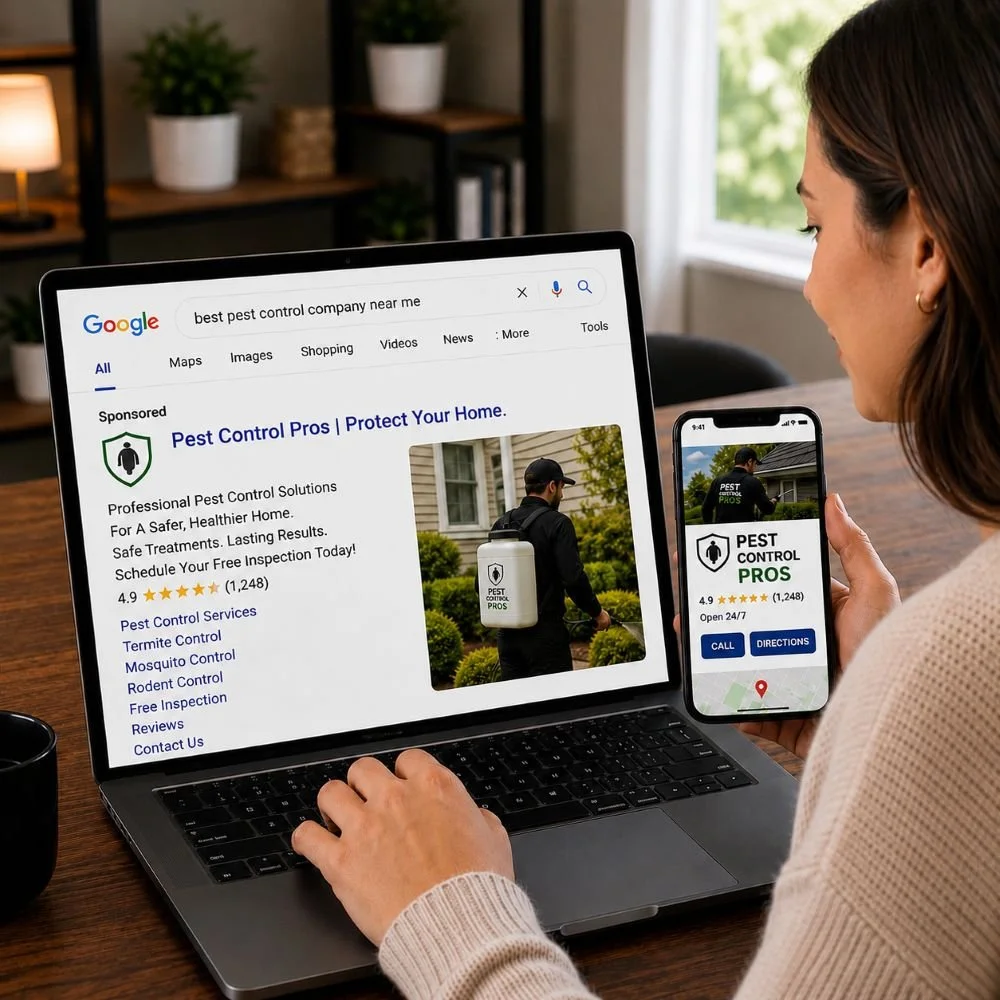 Image of a customer shopping for a pest control service