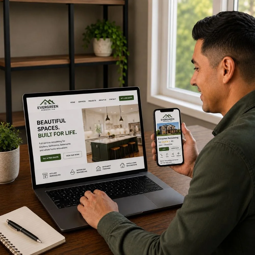 Image of a customer shopping for a home remodeling company