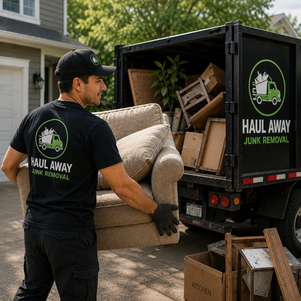 Image of a junk removal employee at work