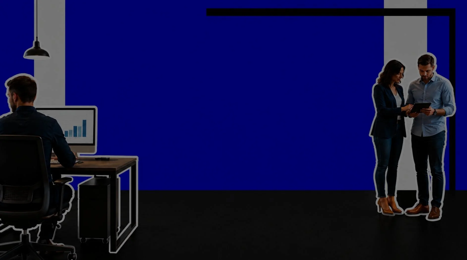 An artsy image of an office