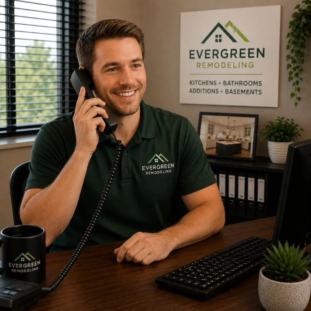 Image of a receptionist of a home remodeling company