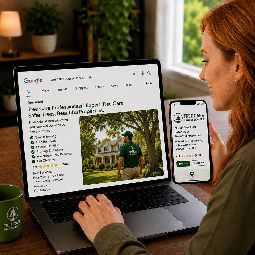 Image of a customer shopping for a tree service